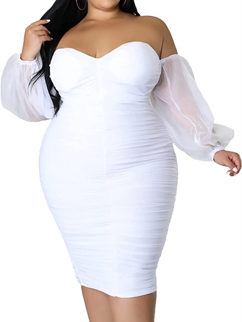 vestido de fiesta blanco ajustado para gorditas